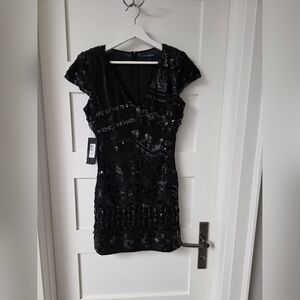 Guess by Marciano Black Sequin Mini Dress